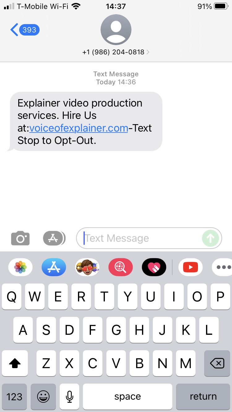 Long Code Explainer - Spam text messaging